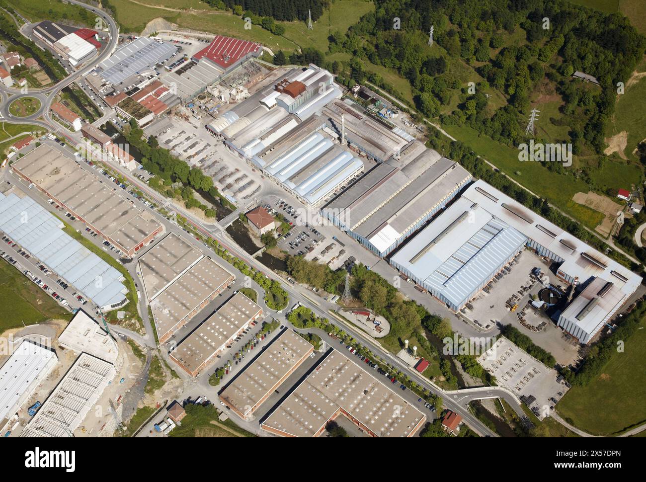 Sidenor Stahl-Mühle im Industriegebiet, Azkoitia, Guipuzcoa, Baskenland, Spanien Stockfoto