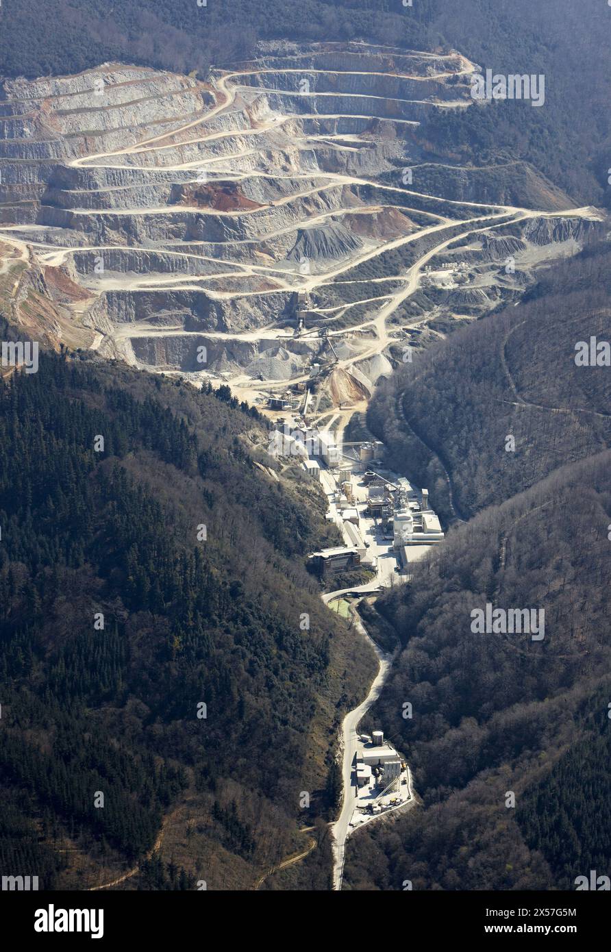 Kalk-Steinbruch, Calcinor, Altzo, Alegia, Gipuzkoa, Baskenland, Spanien Stockfoto