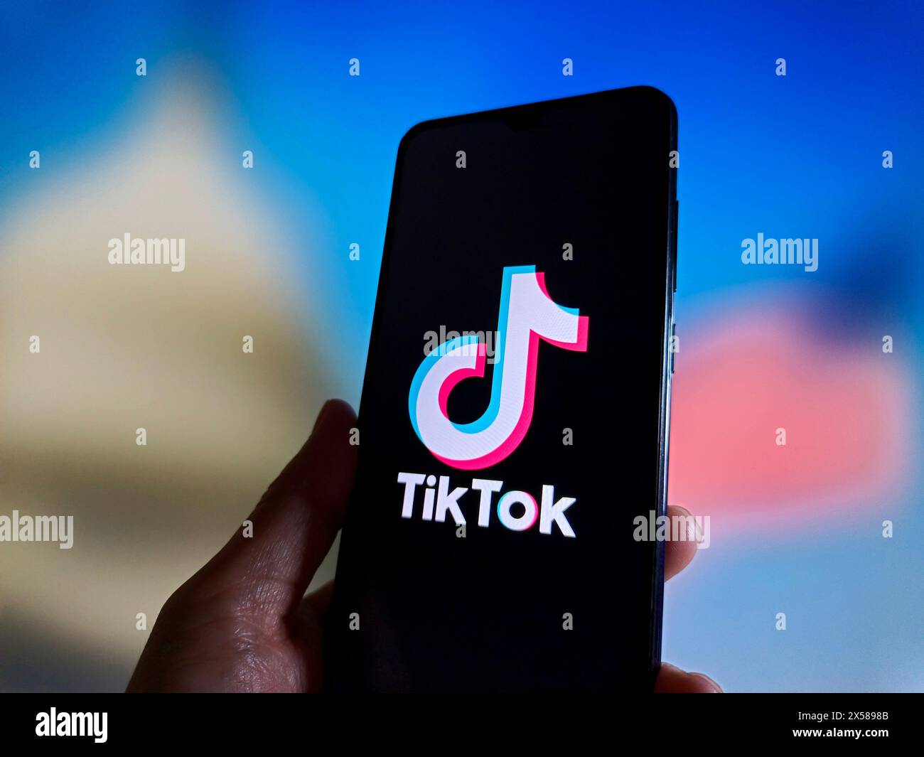 SUQIAN, CHINA - 8. MAI 2024 - TikTok verklagte offiziell die Regierung der Vereinigten Staaten, Suqian, Provinz Jiangsu, China, 8. Mai. 2024. Stockfoto