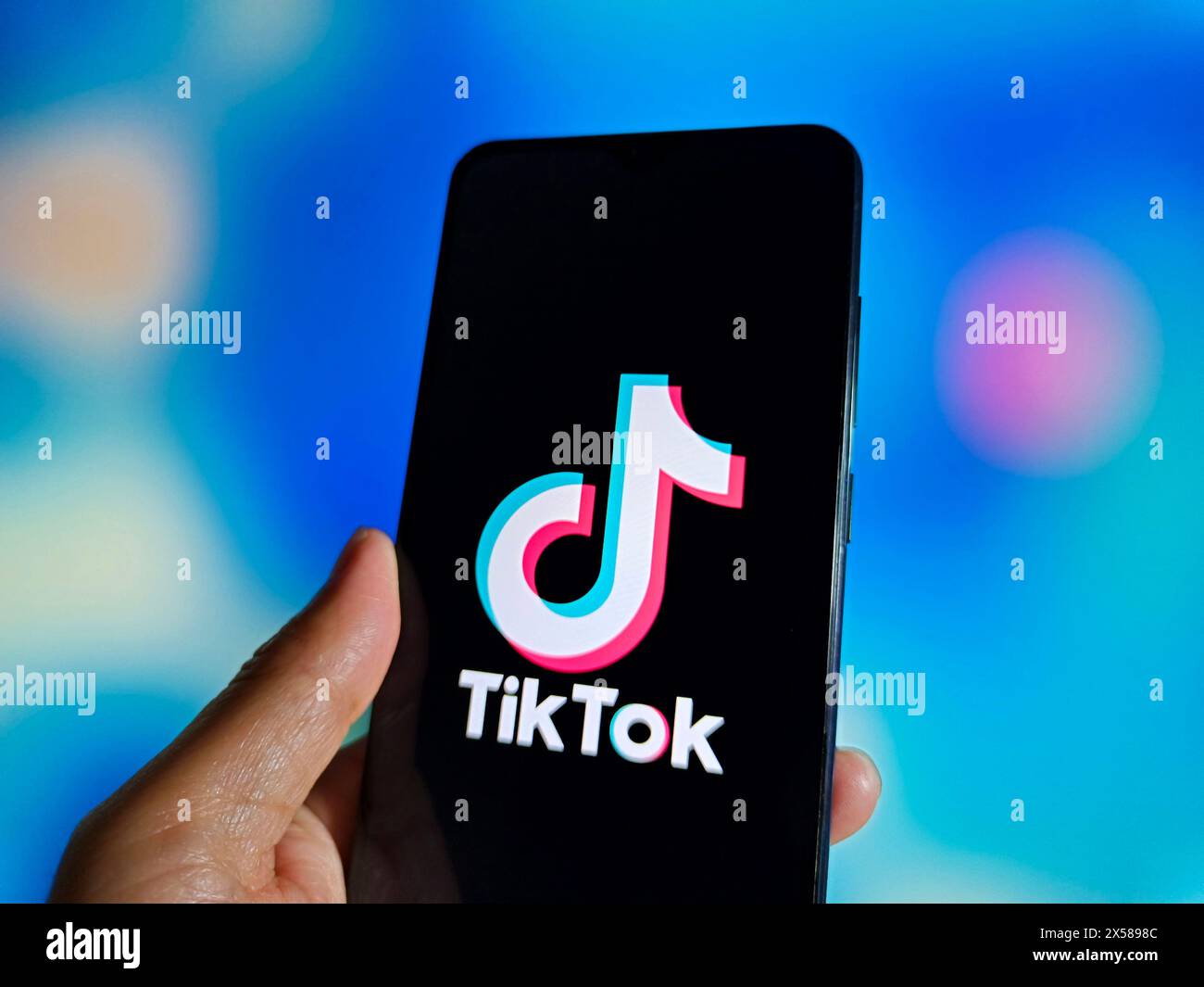 SUQIAN, CHINA - 8. MAI 2024 - TikTok verklagte offiziell die Regierung der Vereinigten Staaten, Suqian, Provinz Jiangsu, China, 8. Mai. 2024. Stockfoto