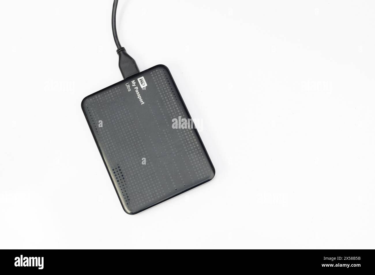 WESTERN Digital My Passport Drive externe Festplatte zum Speichern von Daten und Dateien: 25. Januar 2024 - Pakistan. Stockfoto