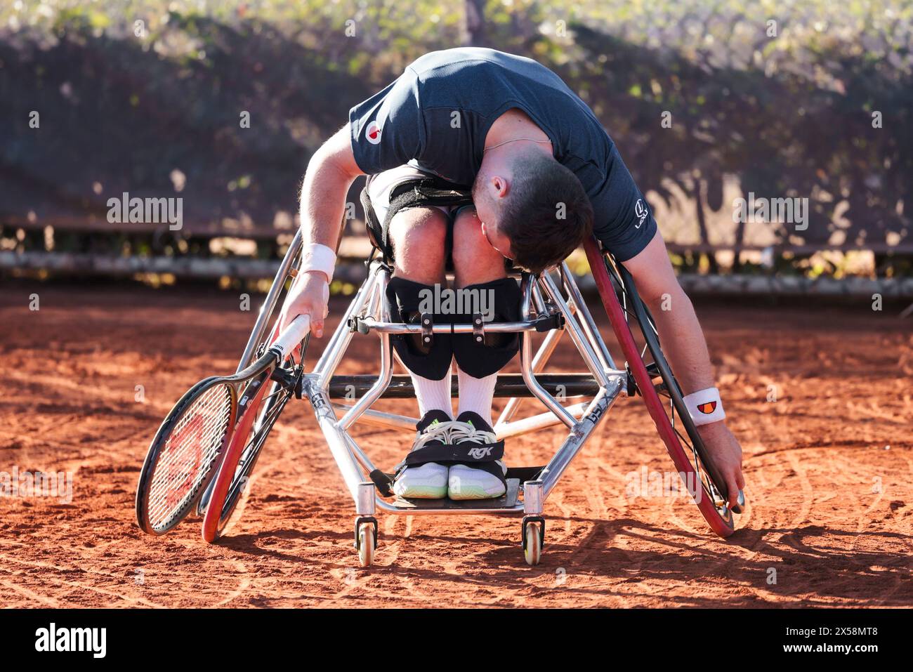 Antalya, Türkei, 8. Mai 2024. Alfie Hewitt aus Großbritannien ist beim Tennis Rollstuhl World Team Cup 2024 im Einsatz. Foto: Frank Molter/Alamy Live News Stockfoto