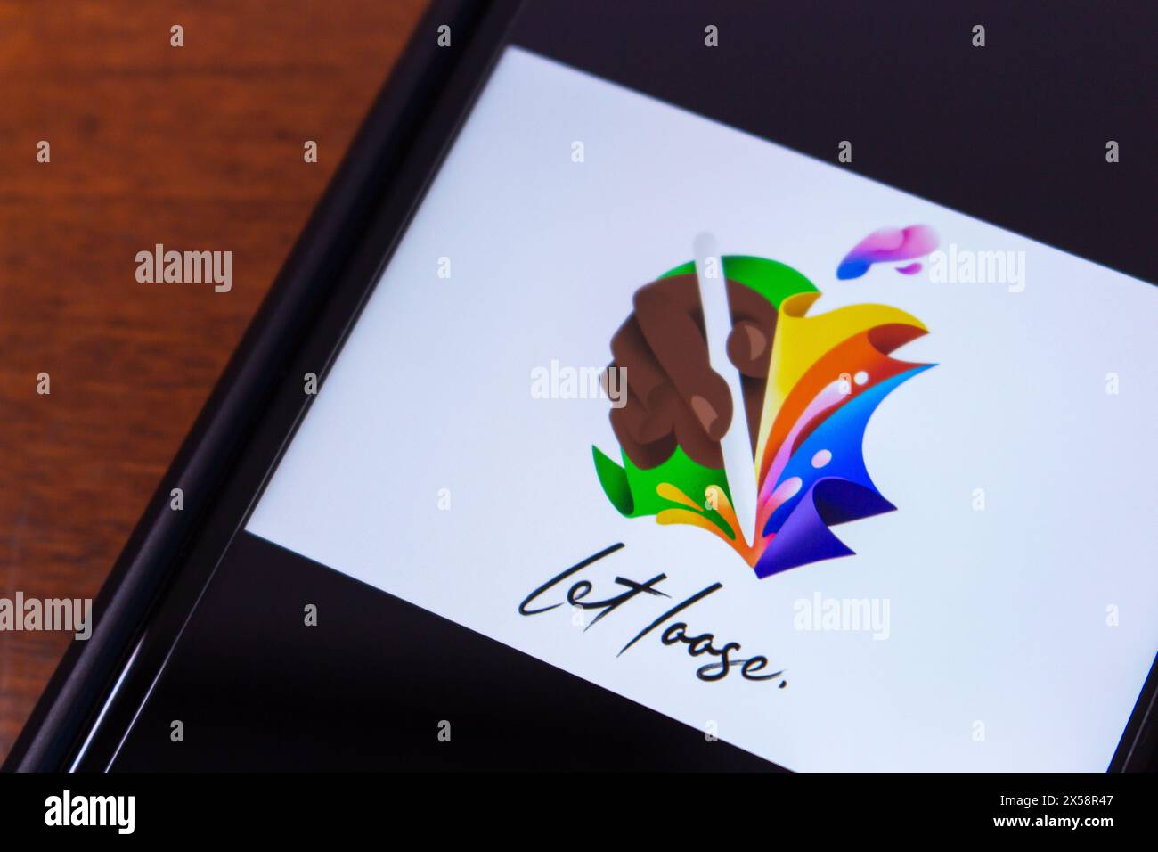 Apple Let Lose Bild auf dem iPhone. Let Loose ist die Veranstaltung, die online stattfindet und mit Spannung erwartet wird, hauptsächlich für die Ankündigung des neuen iPad Stockfoto