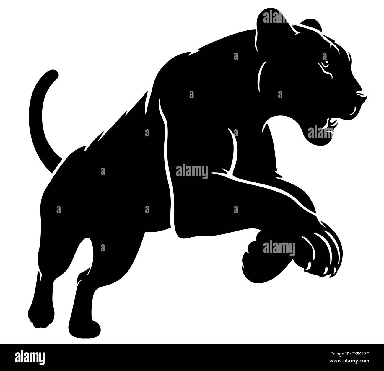 Zeichnung eines schwarzen wilden Panthers Stock Vektor