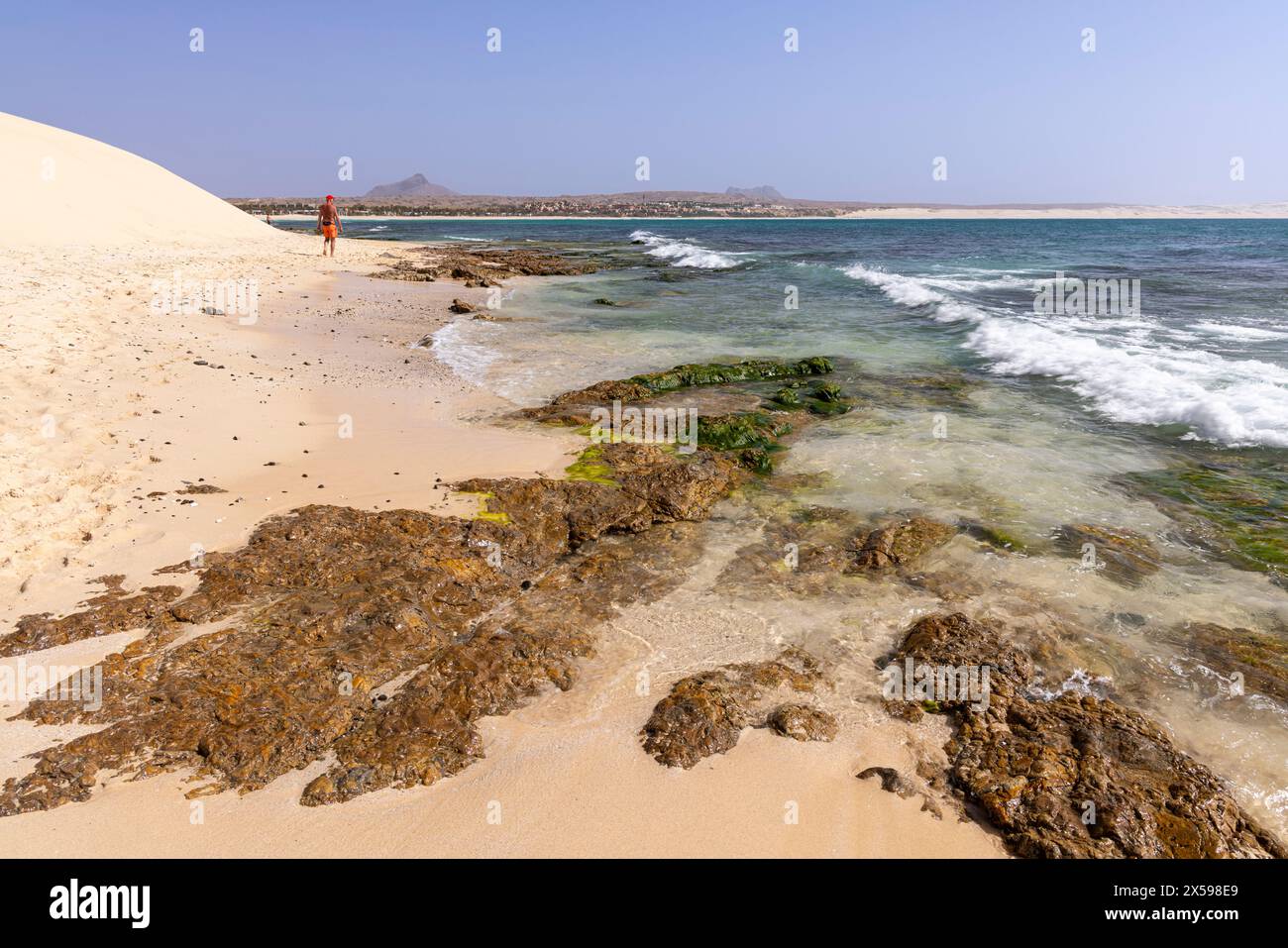 Wunderschönes Praia das Dunas rund um die Sanddüne von Chaves Beach, Boa Vista, Kap Verde, Republik Cabo Verde, Afrika Stockfoto
