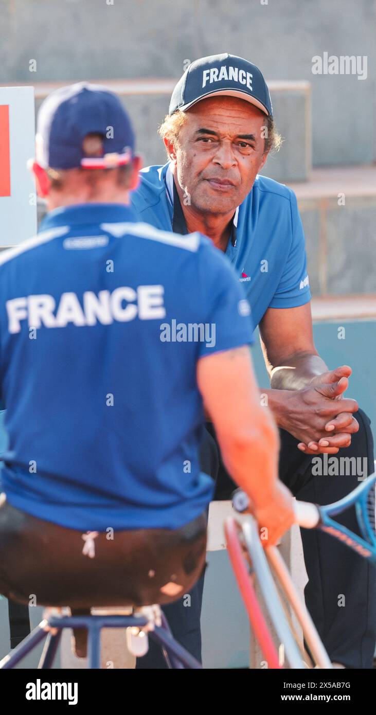 Antalya, Türkei, 8. Mai 2024. Der französische Teamchef Yannick Noah beim Tennis Rollstuhl World Team Cup 2024. Foto: Frank Molter/Alamy Live News Stockfoto