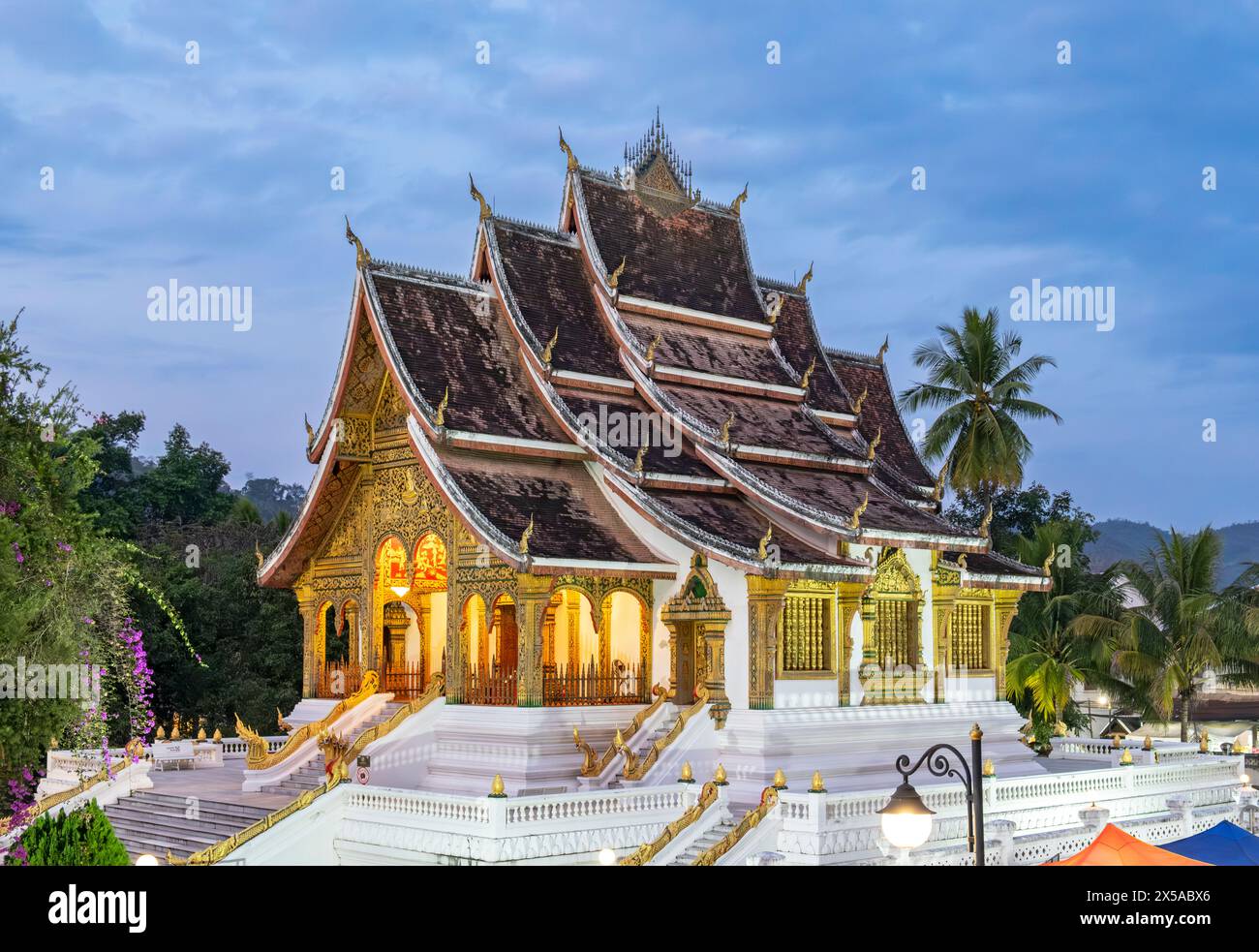 Haw Phra Bang Pavillon, Königspalast, Luang Prabang, Laos Stockfoto