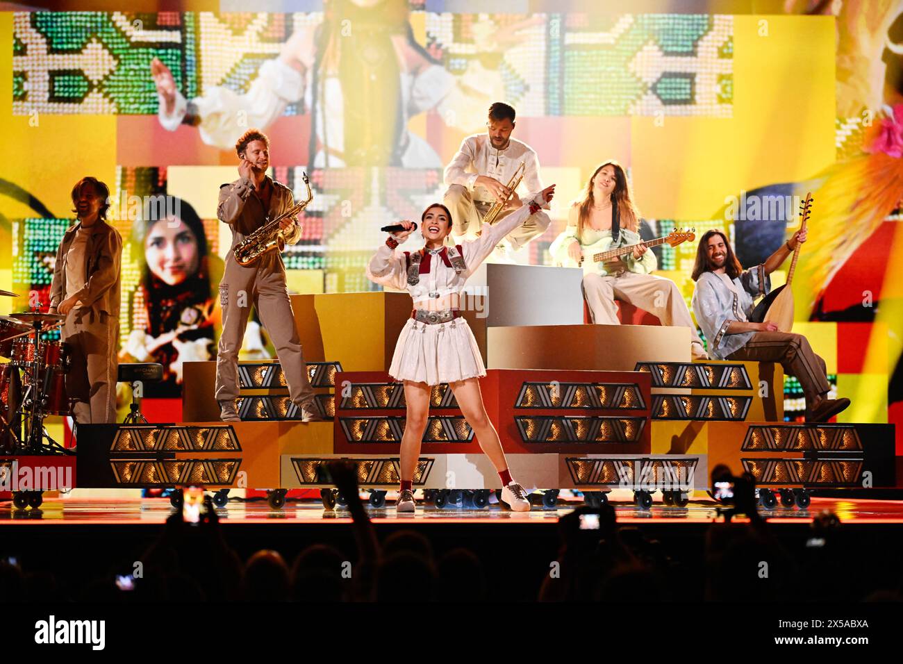 Ladaniva repräsentiert Armenien mit dem Lied „Jako“ während der ersten Probe vor dem zweiten Halbfinale der 68. Ausgabe des Eurovision Song Stockfoto