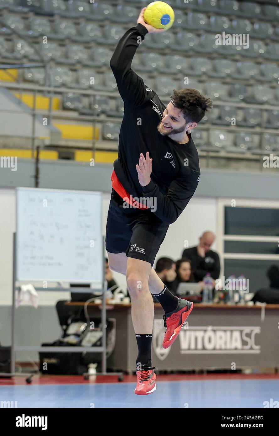 Guimarães, 05/2024 - Seleção de Andebol Nacional AA está em estágio de preparação. Treinou esta Manhã no Pavilhão do Vitória de Guimarães. Fábio lhãehães (Miguereira/ira/Global Imagens) Credit: Atlantico Press/Alamy Live News Stockfoto