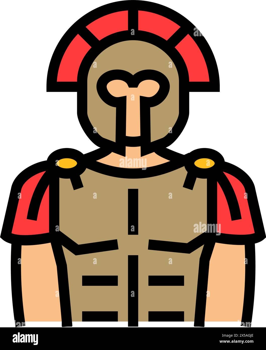 Gladiator sparta Krieger Farbe Symbol Vektor Illustration Stock Vektor