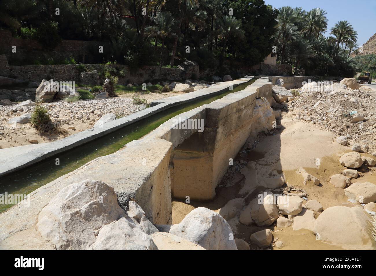 Wadi Bani Khalid Falaj Bewässerungssystem Oman Stockfoto