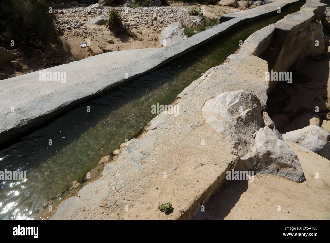 Wadi Bani Khalid Falaj Bewässerungssystem Oman Stockfoto