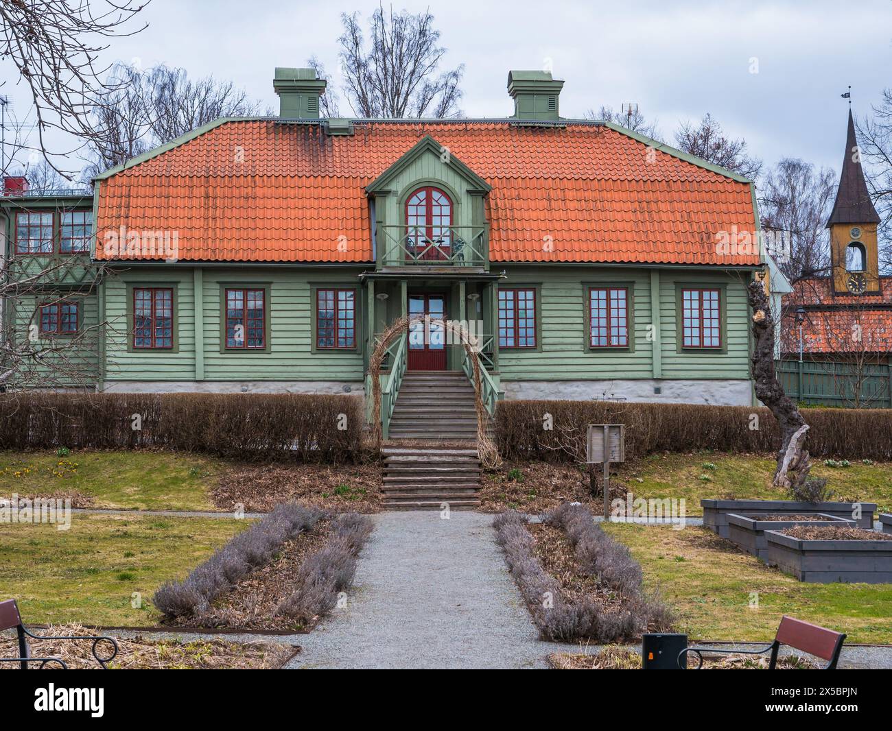 Drakegården, Besucherinformationszentrum von Sigtuna, Außenseite von Märsta, Bezirk Stockholm, Schweden. Stockfoto