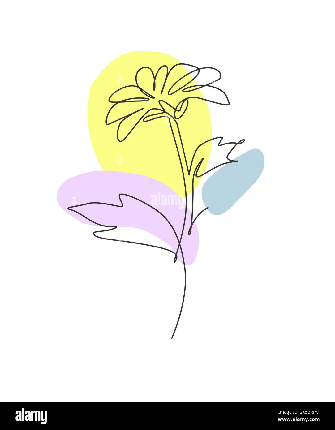 Eine kontinuierliche Linie Zeichnung schöne abstrakte Sonnenblume. Minimal frische Schönheit natürliches Konzept. Home Wanddekor, Poster, Tasche, Stoffdruck. Singen Stock Vektor
