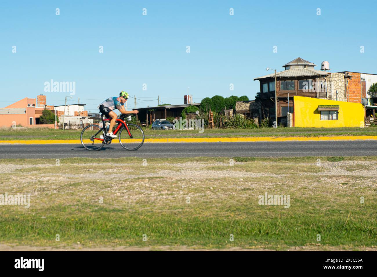 Triatlon, Ausdauer Multisport Rennen, Radfahren, Triathleten Stockfoto