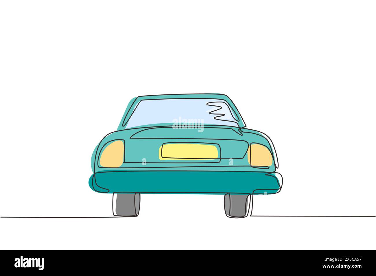 Cabriolet mit durchgehender einzeiliger Zeichnung. Luxus Sport Business komfortabler wageningen Cabrio-Supersportwagen. Klassisches Kfz-Modell. Einzel Stock Vektor