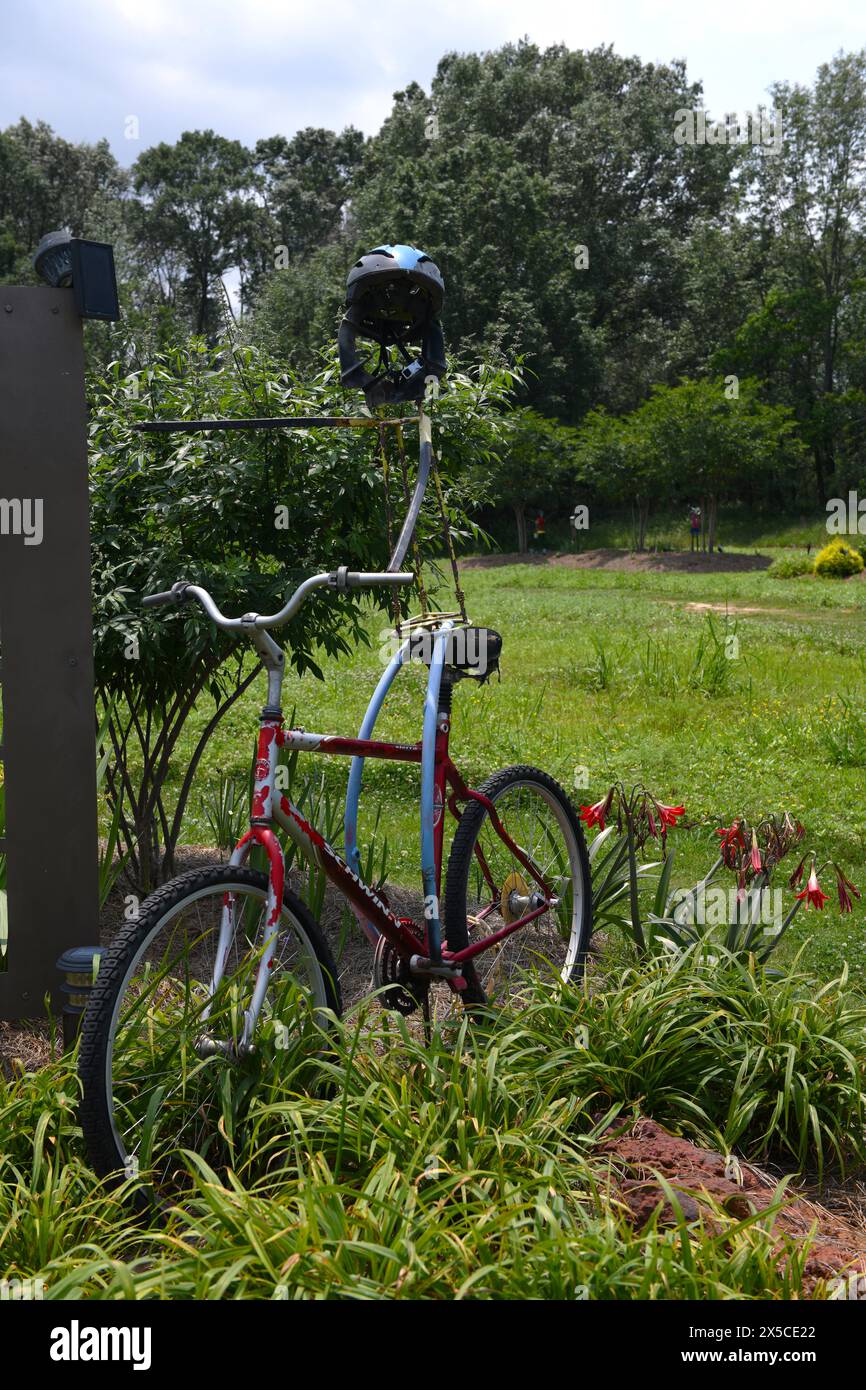 Fahrradfahren in Ridgeland, Mississippi. Stockfoto