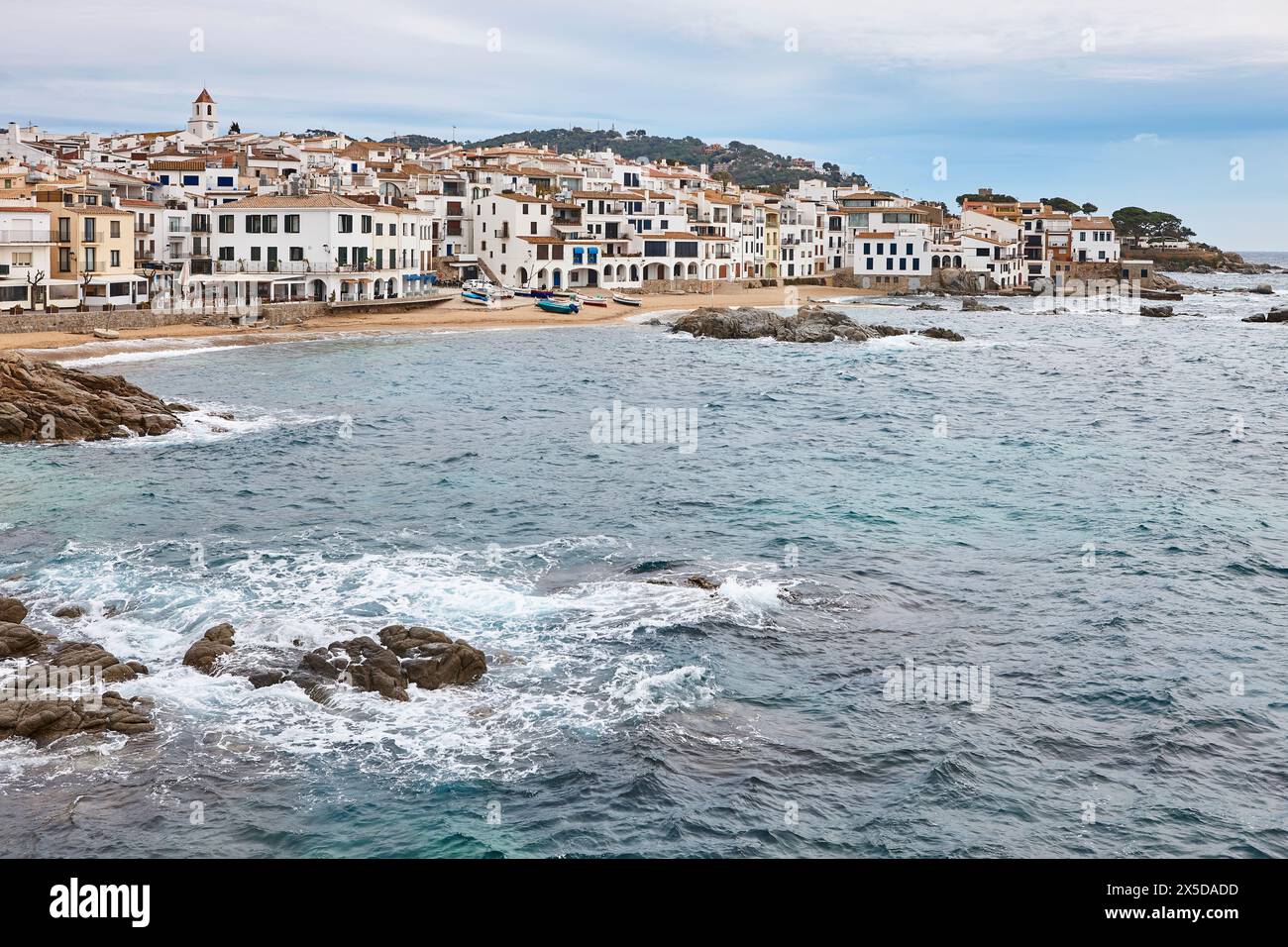 Malerisches Dorf Calella de Palafrugell. Mittelmeerküste. Costa Brava Stockfoto