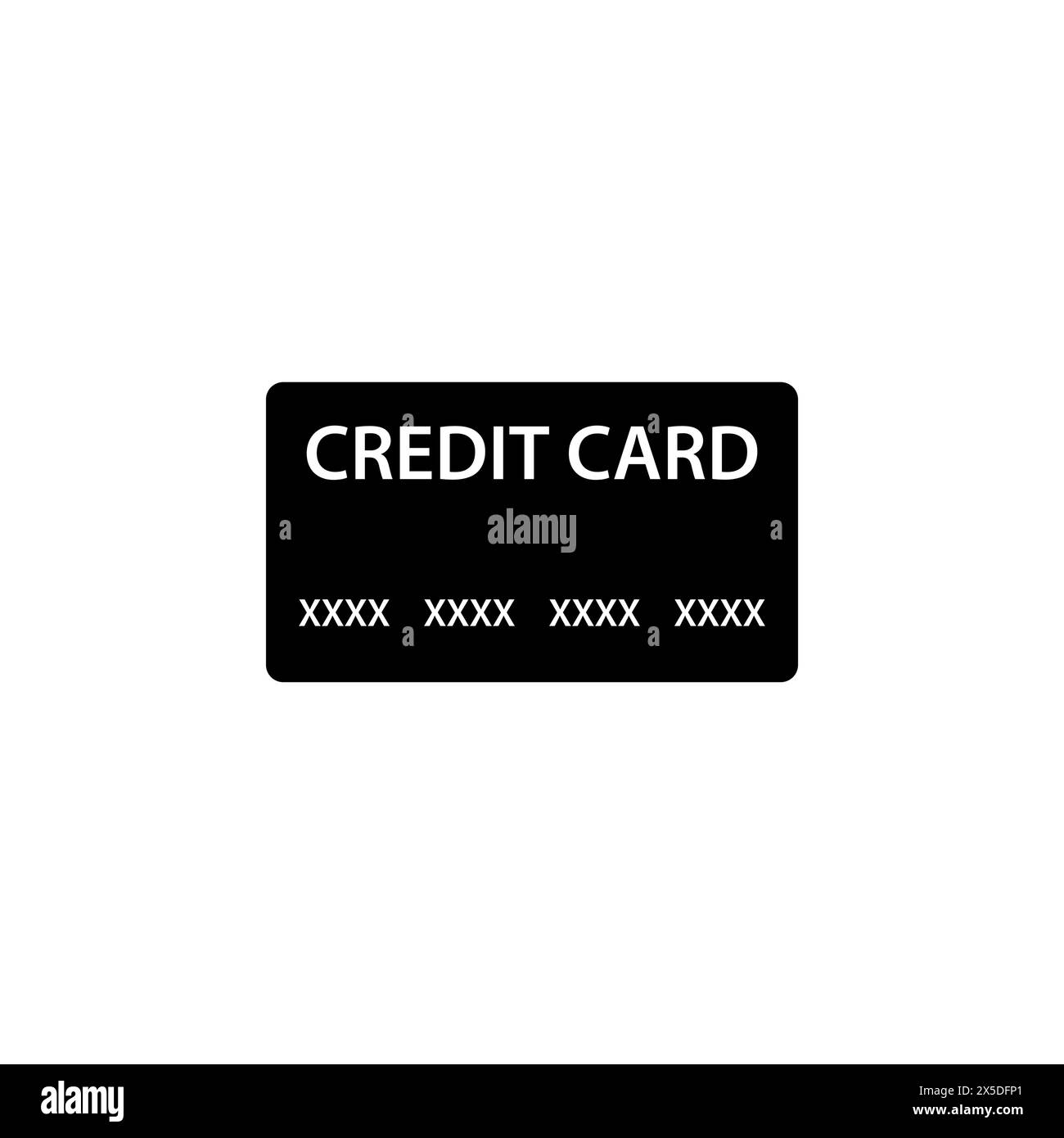 Symbol für flache Kreditkartenvektoren. Einfaches, ausgefülltes Symbol auf weißem Hintergrund. Designvorlage für Kreditkartenzeichen für Web- und Mobile-UI-Element Stock Vektor