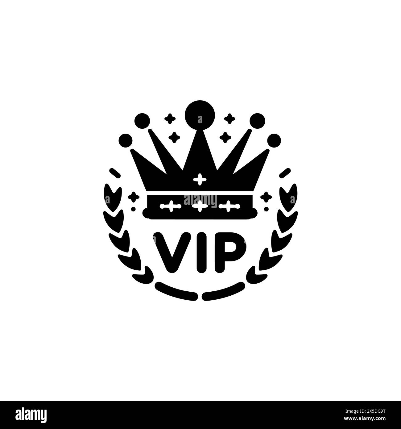 Goldene VIP Krone flache Vektorsymbol. Einfaches, ausgefülltes Symbol auf weißem Hintergrund. Designvorlage für Golden VIP Crown Sign für Web- und mobile UI-Elemente Stock Vektor