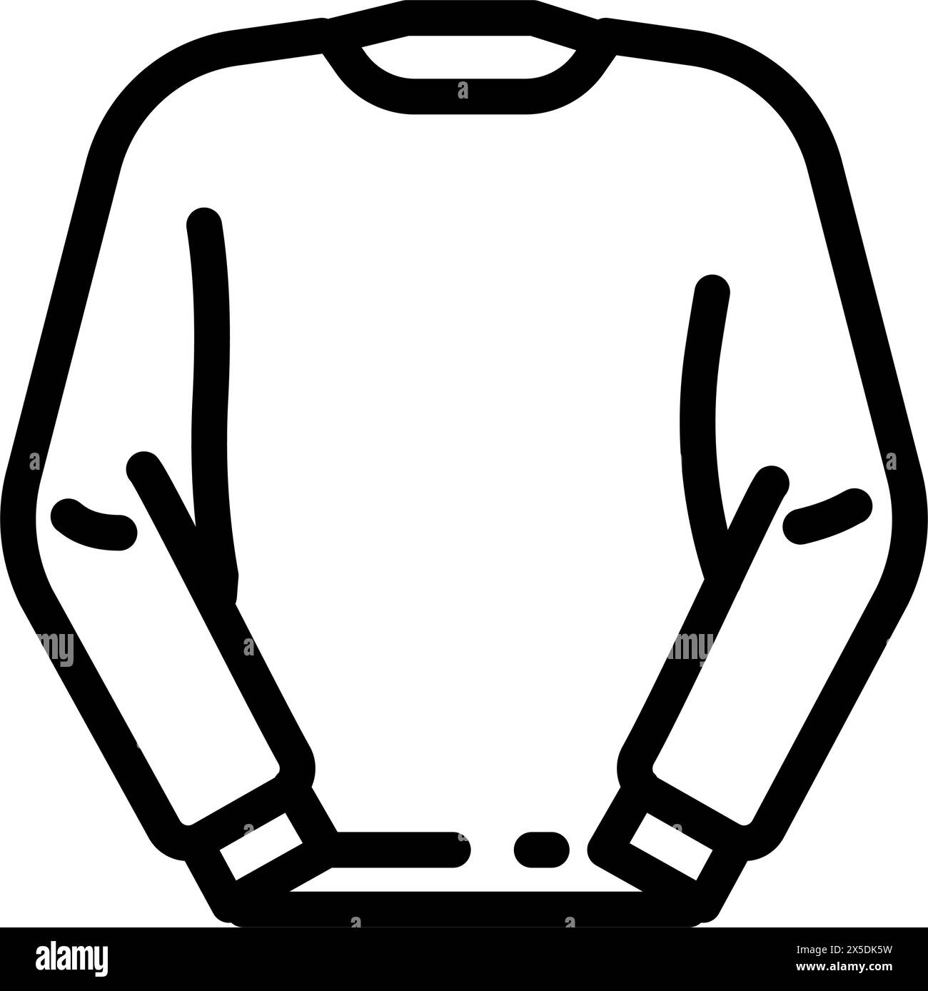 Rundhalsausschnitt Sweatshirt Streetwear Tuch Mode Linie Icon Illustration Stock Vektor