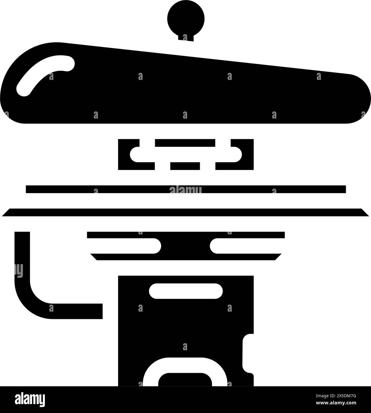 Drücken Sie auf chemische Reinigung Glyphe Symbol Vektorillustration Stock Vektor