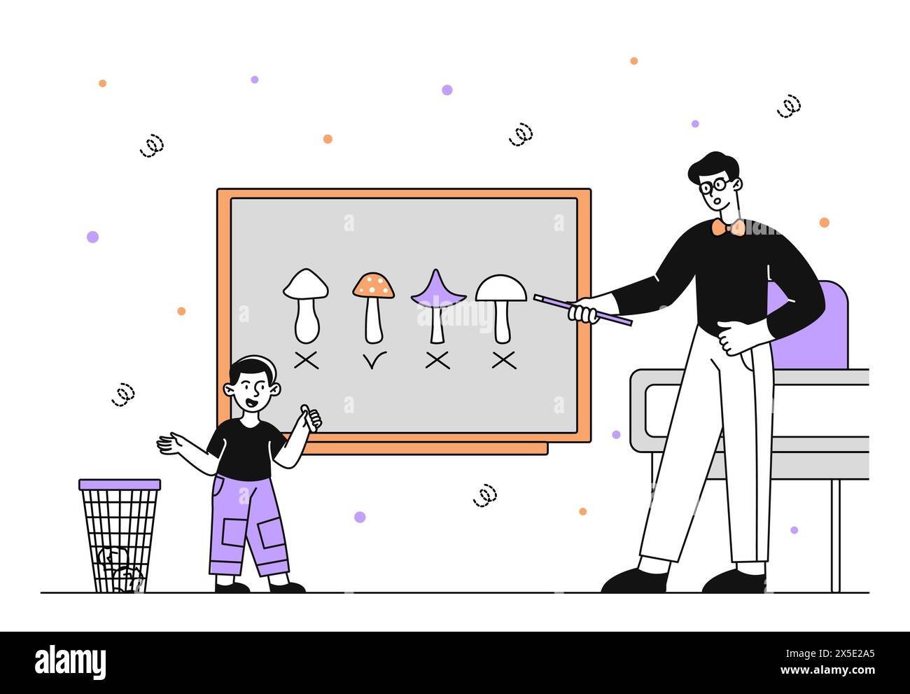 Junge mit schlechtem Wissen Vektor einfach Stock Vektor