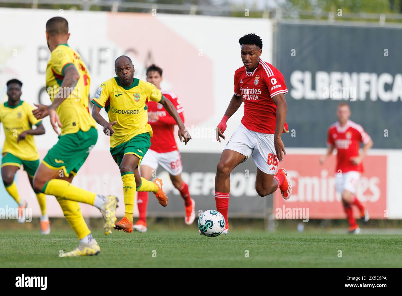 Caue während des Liga Portugal 2 Spiels zwischen SL Benfica B und Pacos de Ferreira auf dem Benfica Campus, Seixal, Lissabon, Portugal. (Maciej Rogowski) Stockfoto