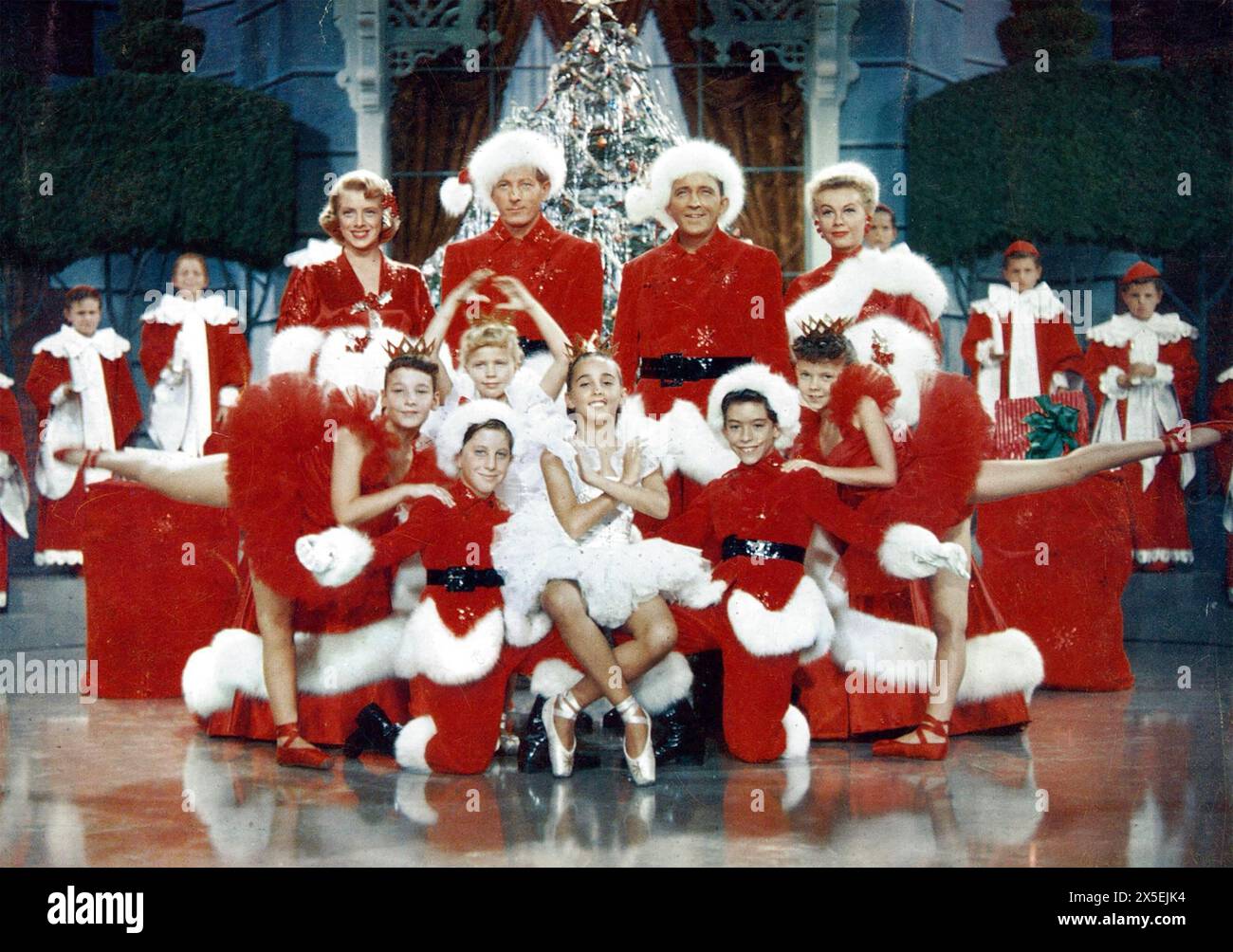 WHITE CHRISTMAS 1954 Paramount Pictures Film mit von links: Rosemary Clooney, Danny Kaye, Bing Crosby, Vera Ellen Stockfoto