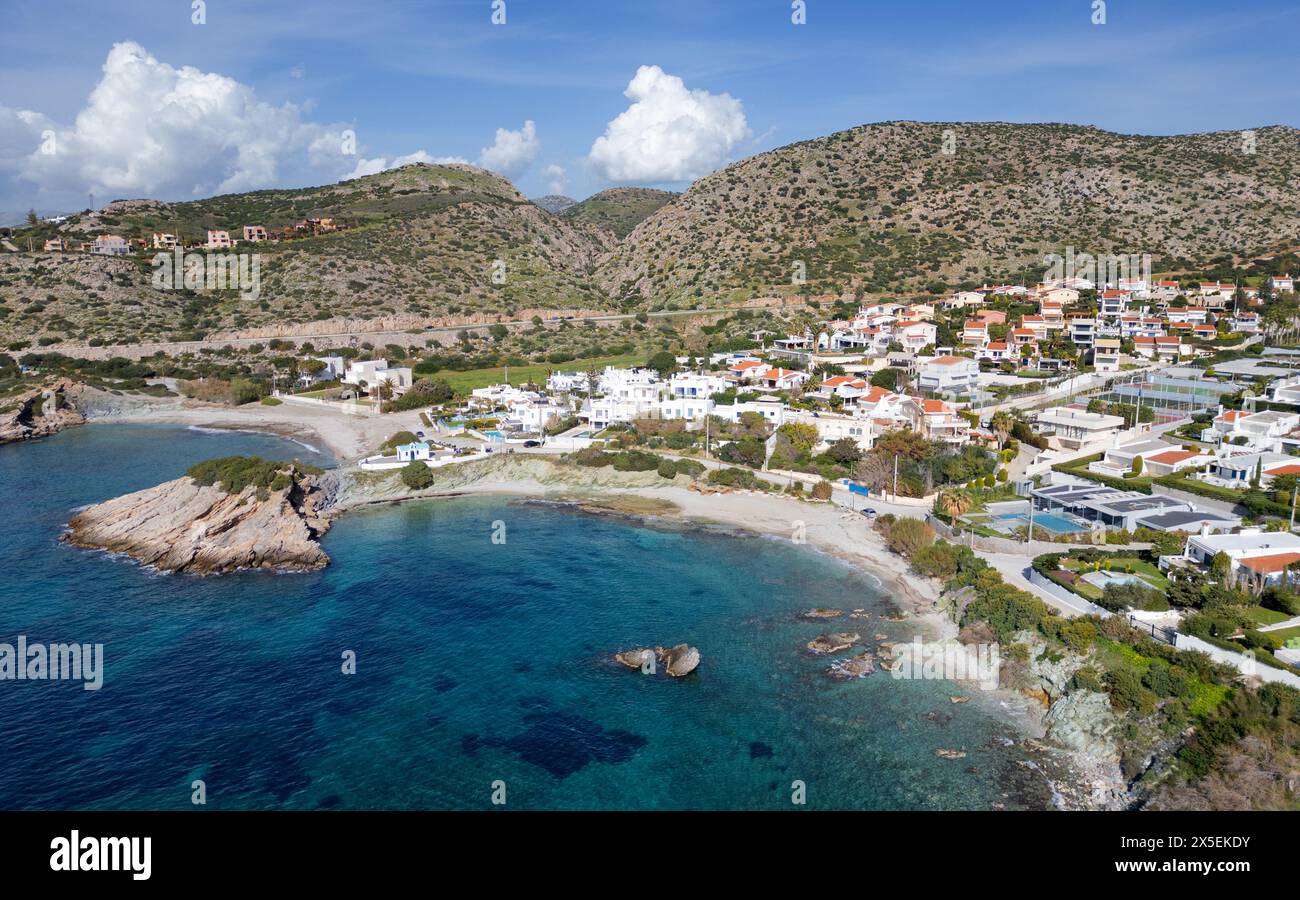 Bucht von Katafygi (Aiolos-Siedlung) in der Nähe von kap Sounio, Attika, Griechenland Stockfoto