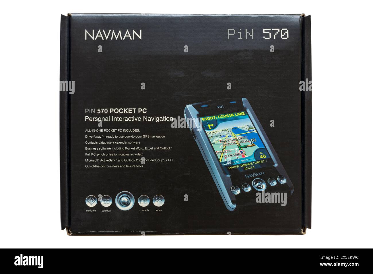 Navman Pin 570 Pocket PC persönliche interaktive Navigation isoliert auf weißem Hintergrund - persönliche Interaktion Navigation Stockfoto