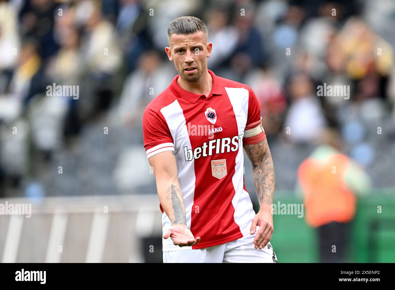 BRÜSSEL - 09.05.2024, Toby Alderweireld vom Royal Antwerp FC während des belgischen Croky Cup Endspiels zwischen Union St Gillis und Royal Antwerp FC im King Baudouin Stadion am 9. Mai in Brüssel, Belgien. ANP | Hollandse Hoogte | GERRIT VAN COLOGNE Stockfoto