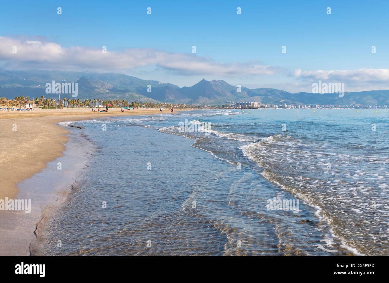 Heliopolis Strand in Benicasim, Castellon, Valencianische Gemeinschaft, Spanien Stockfoto