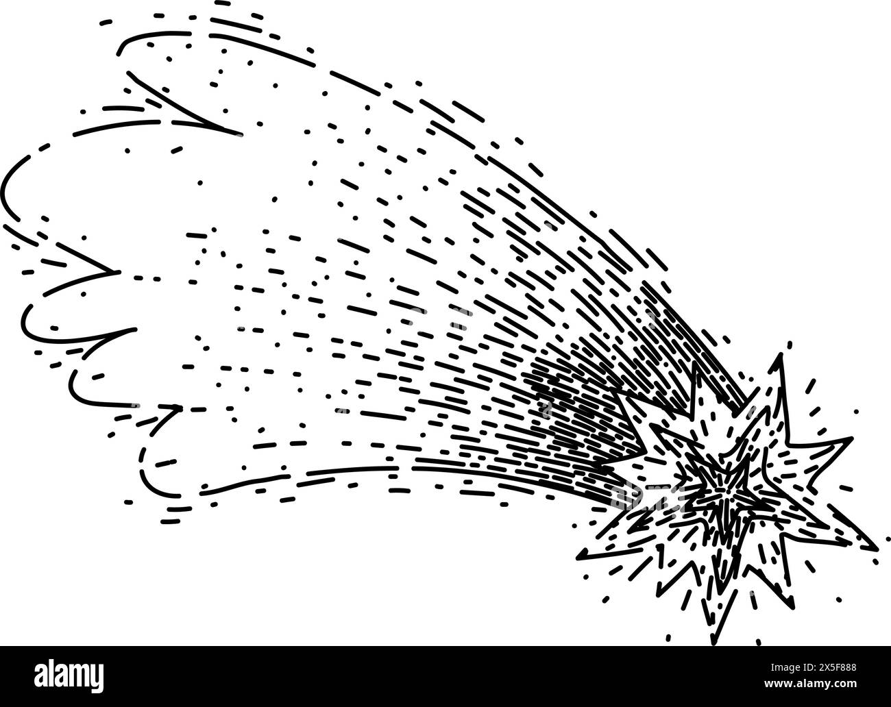 Wunschstern Herbst Skizze Hand gezeichneter Vektor Stock Vektor