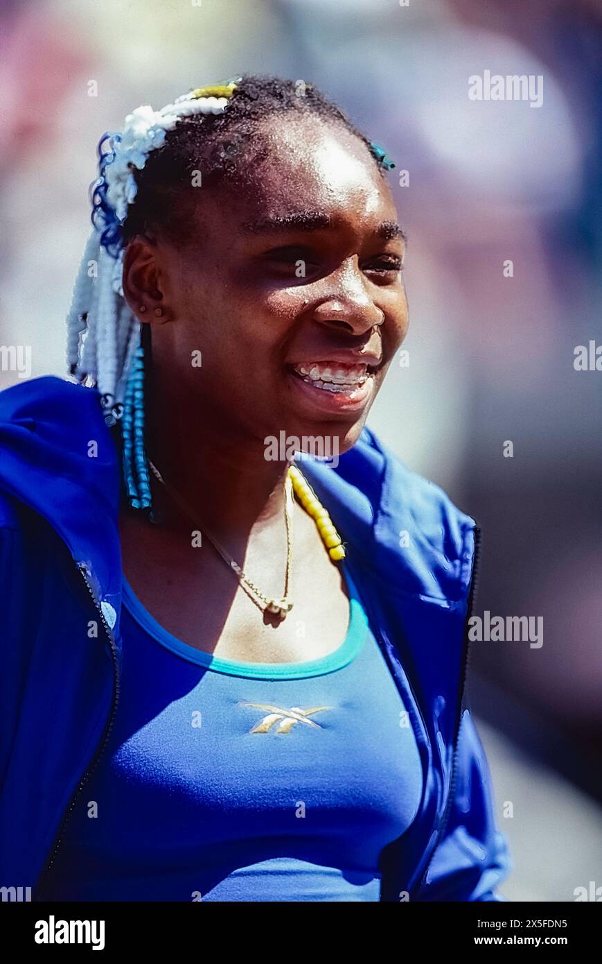 Venus Williams (USA) tritt bei den USOpen Tennis Champnships 1998 an. Stockfoto