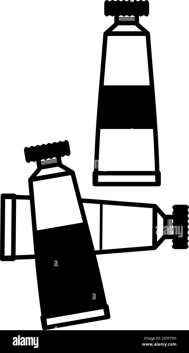 Symbol für Maltuben des Künstlers. Vektorabbildung Stock Vektor