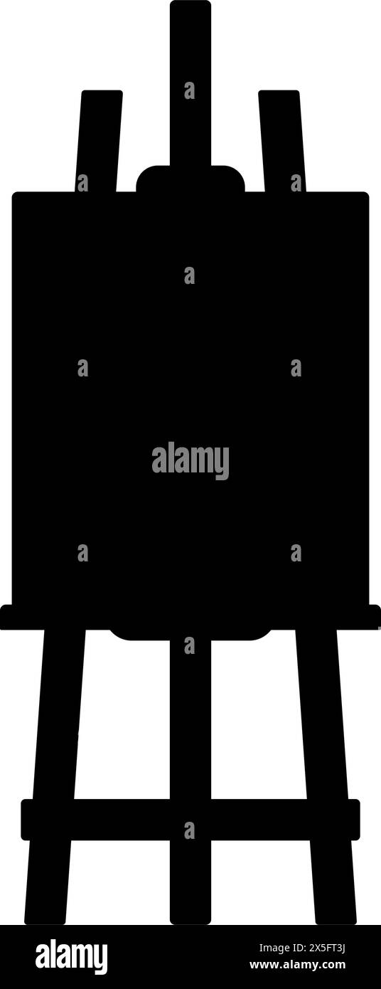 Staffelei mit Canvas-Silhouette. Vektorabbildung Stock Vektor