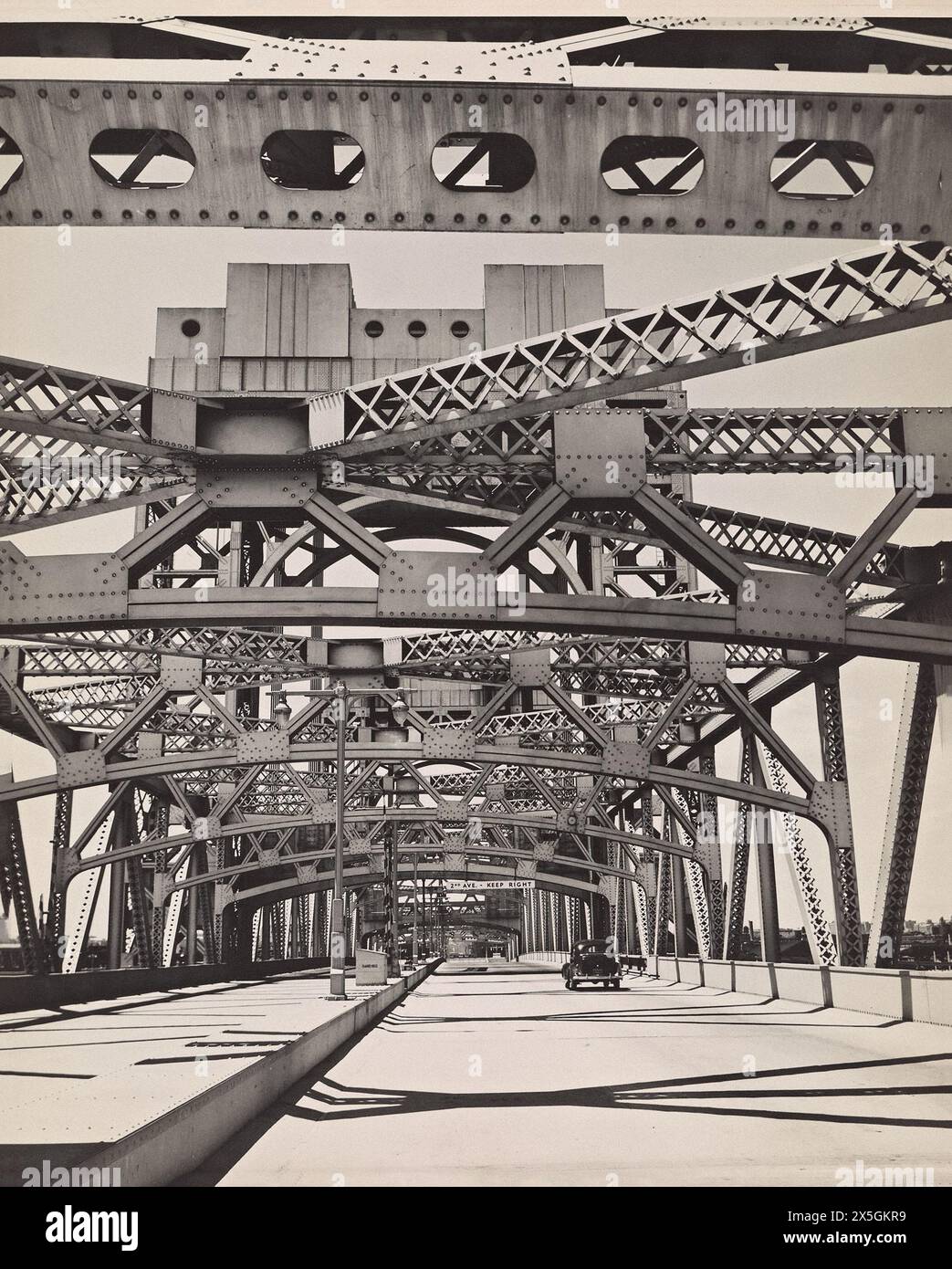 Triborough Bridge, Stahlträger, New York City, New York, USA, Berenice Abbott, Federal Art Project, Changing New York, Juni 1937 Stockfoto