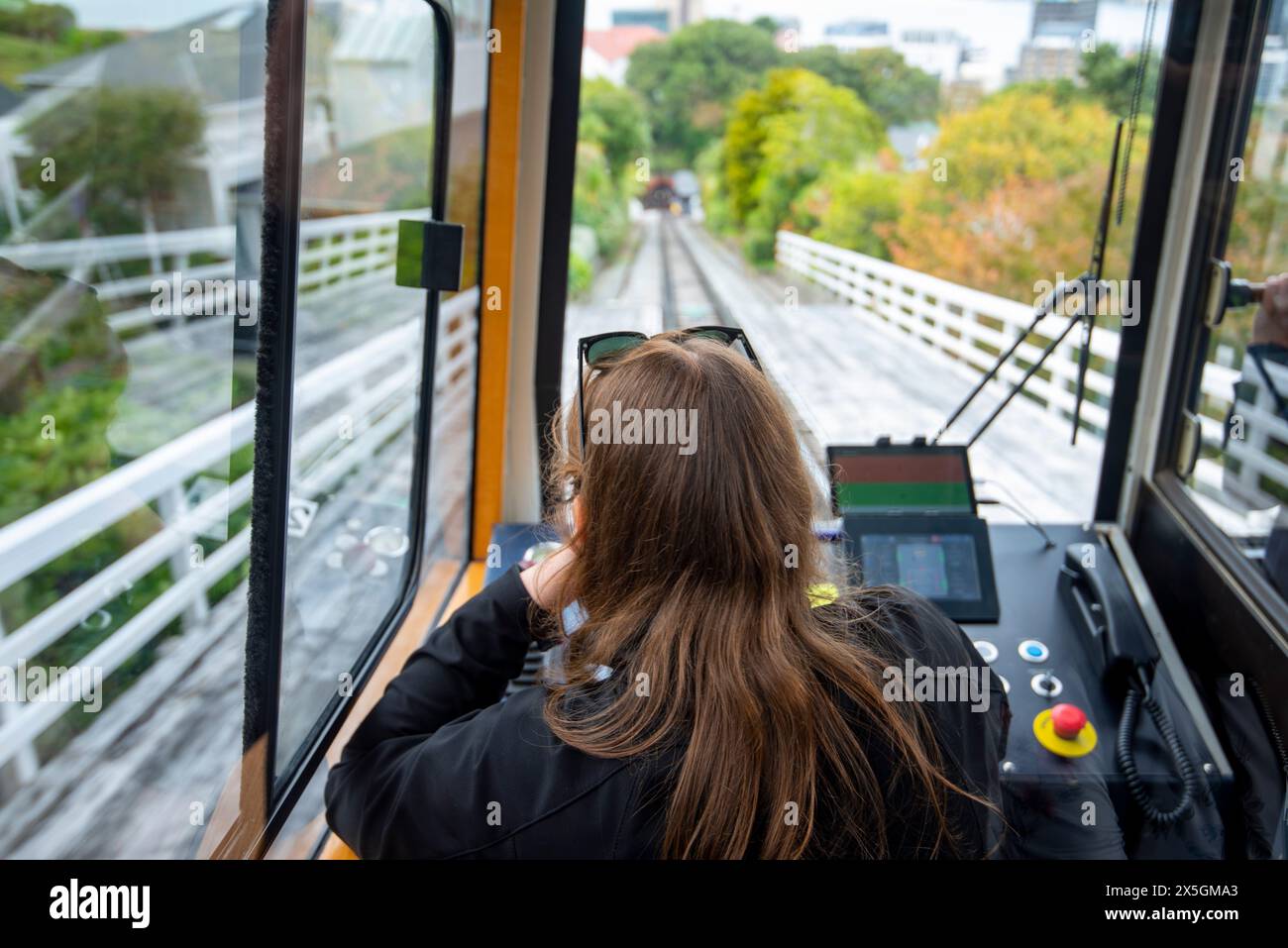 Wellington Cable Car Operator - Neuseeland Stockfoto