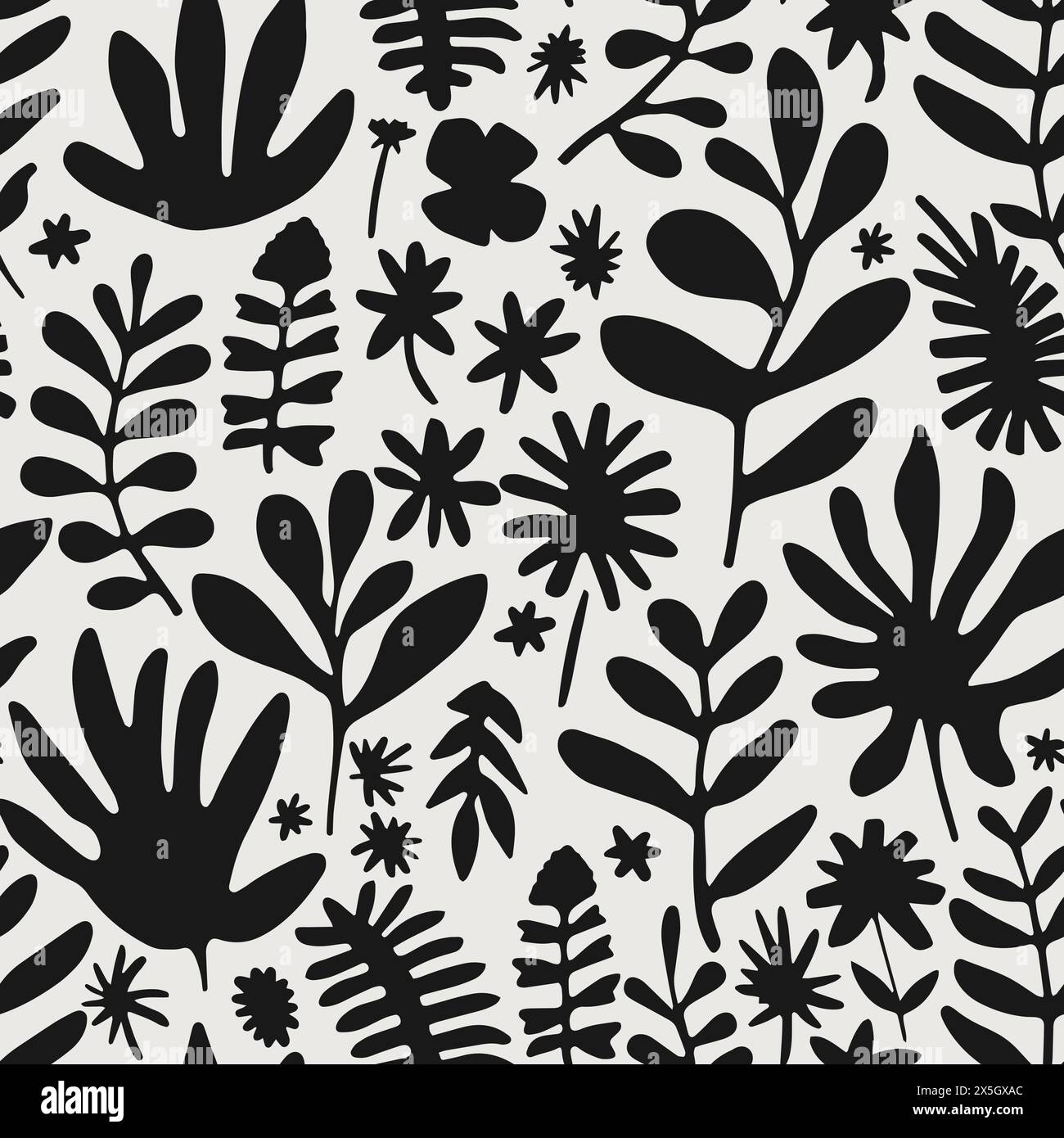 Abstrakter monochromer Blumenmuster-Vektor Stock Vektor