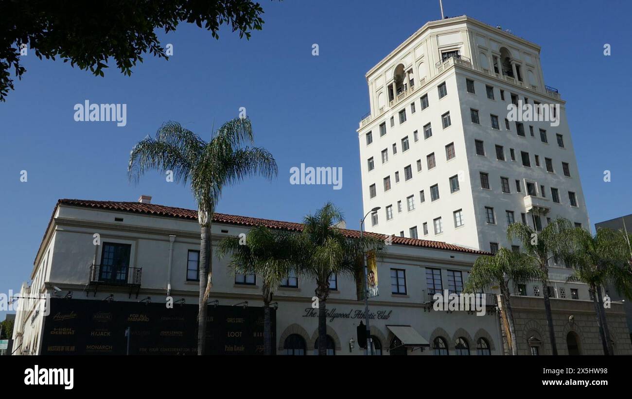 Los Angeles, Kalifornien, USA 9. Mai 2024 Hollywood Athletic Club, zu dem Charlie Chaplin, Errol Flynn, John Wayne, Walt Disney, Cecil B. DeMille, Cornel Wilde, Humphrey Bogart, Clark Gable, Howard Hughes, Joan Crawford, Rudolph Valentino, Mae West und viele andere, am 9. Mai 2024 am 6525 Sunset Blvd in Los Angeles, Kalifornien, USA. Foto: Barry King/Alamy Stock Photo Stockfoto