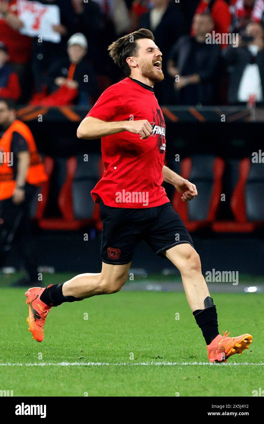 Leverkusen, Deutschland, UEFA Europa League, Bayer 04 Leverkusen: AS Roma 2-2 Halbfinale, Halbfinale, 09. 05. 2024 in der Bay Arena in Leverkusen Jonas HOFMANN (LEV) Foto: Norbert Schmidt, Düsseldorf Stockfoto