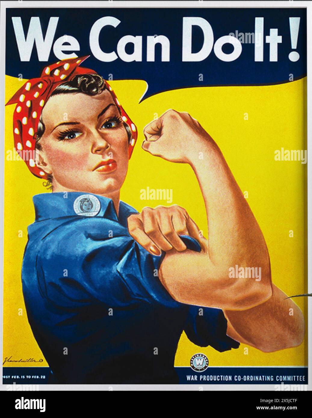 Feministisches Poster, Slogan: Wir können es tun! WWII Poster Rosie the Riveter (Girl Power Poster) ... Stockfoto