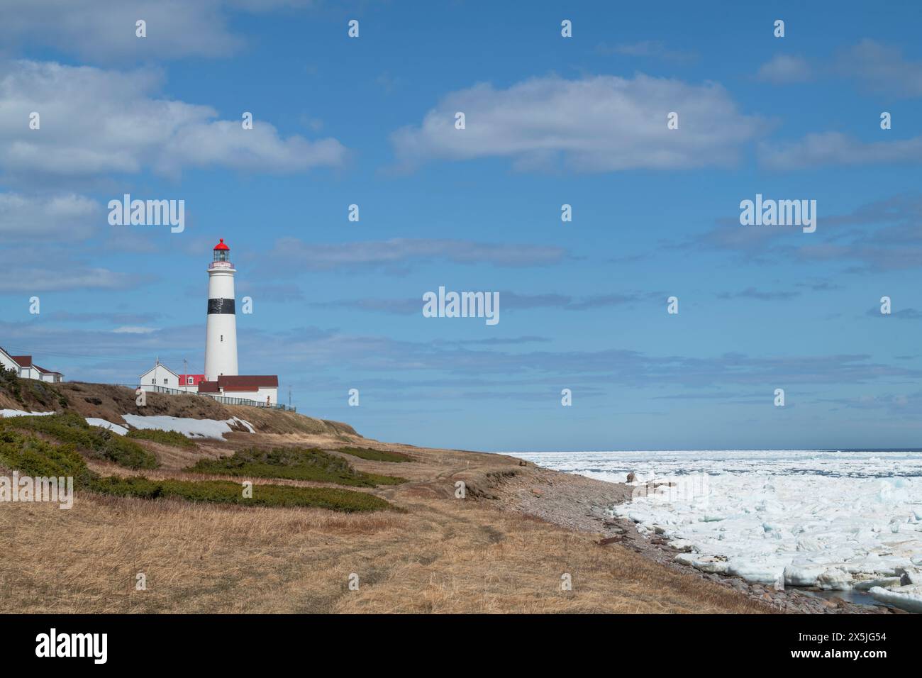 Point Amour Lighthouse Provincial Historic Site an der Südküste von Labrador, Neufundland und Labrador, Kanada. Stockfoto