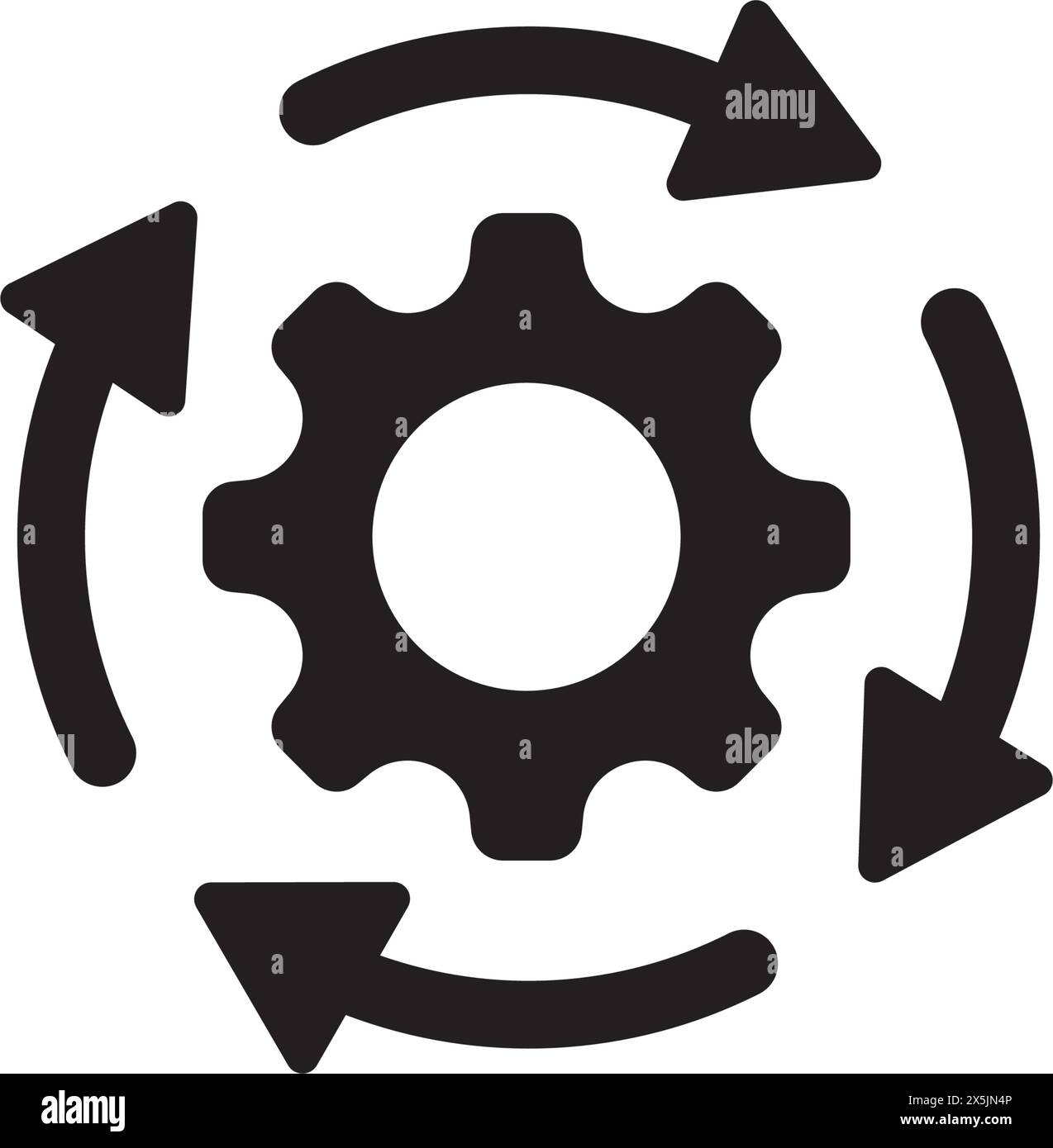 Logo-Design mit Vektorgrafik der Zahnradsymbole Stock Vektor