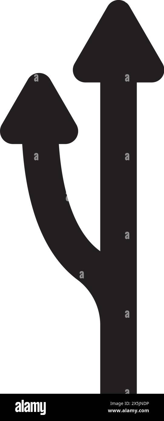 Symbol „Gabel in der Straße“. Vektorillustration Symboldesign Stock Vektor