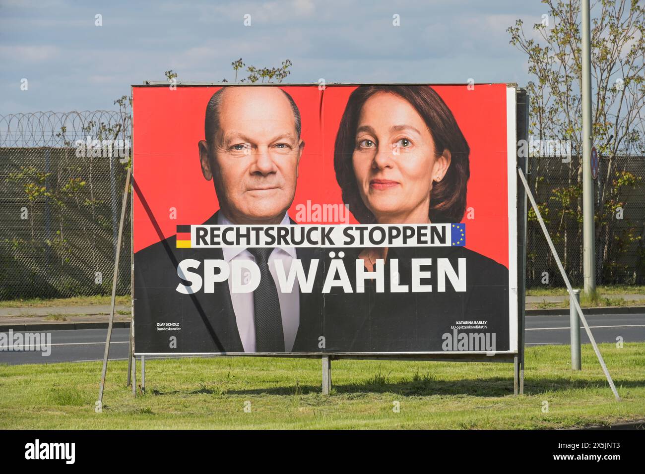 SPD Wahlplakat zur Europawahl 2024, Berlin, Deutschland Stockfoto