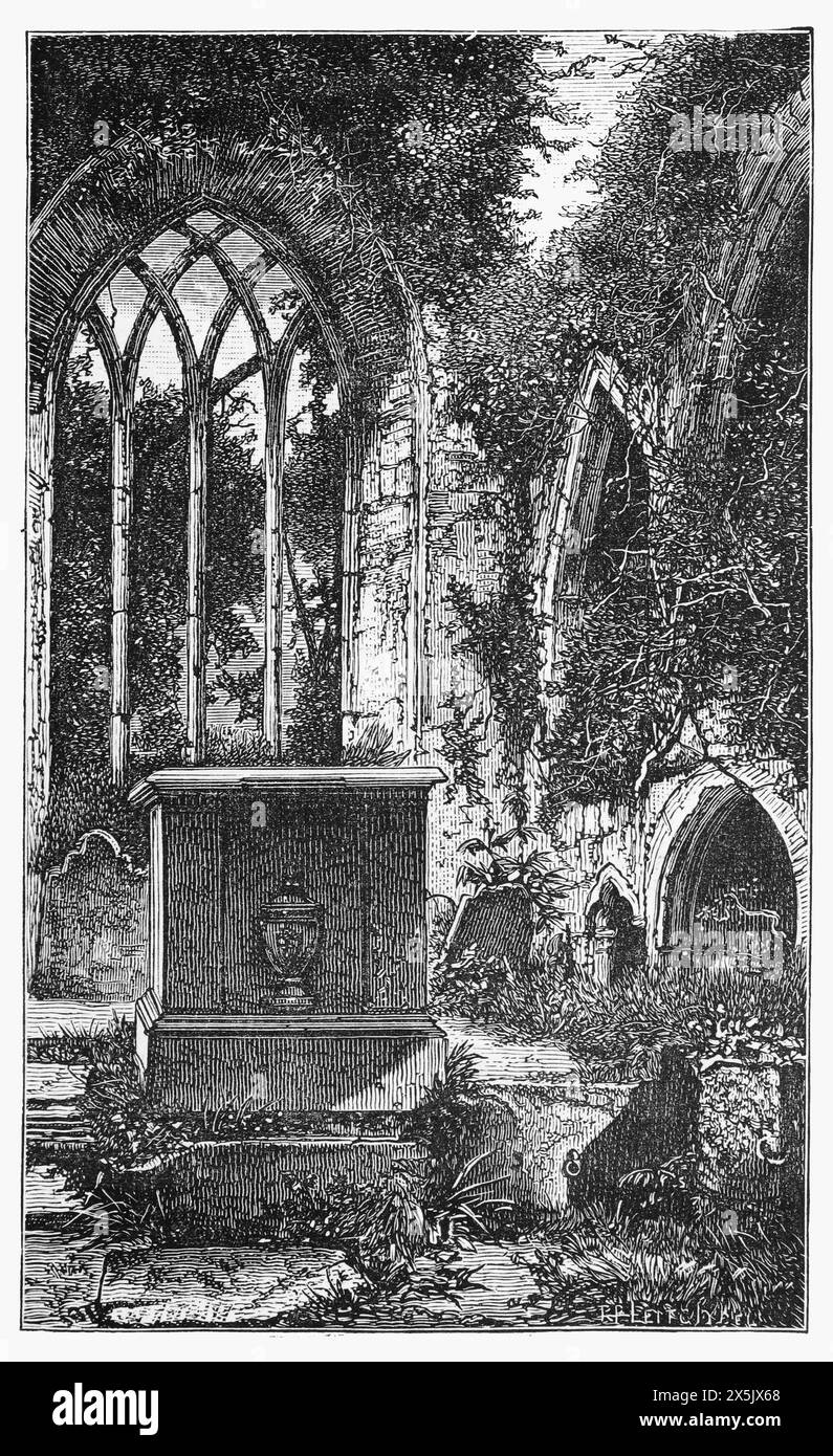 Die Ruine der Muckross Abbey, Killarney National Park, County Kerry, Irland, wie sie Ende des 19. Jahrhunderts erschien. Schwarz-weiß-Illustration aus unserem eigenen Land Band III, veröffentlicht von Cassell, Petter, Galpin & Co. Im späten 19. Jahrhundert. Stockfoto