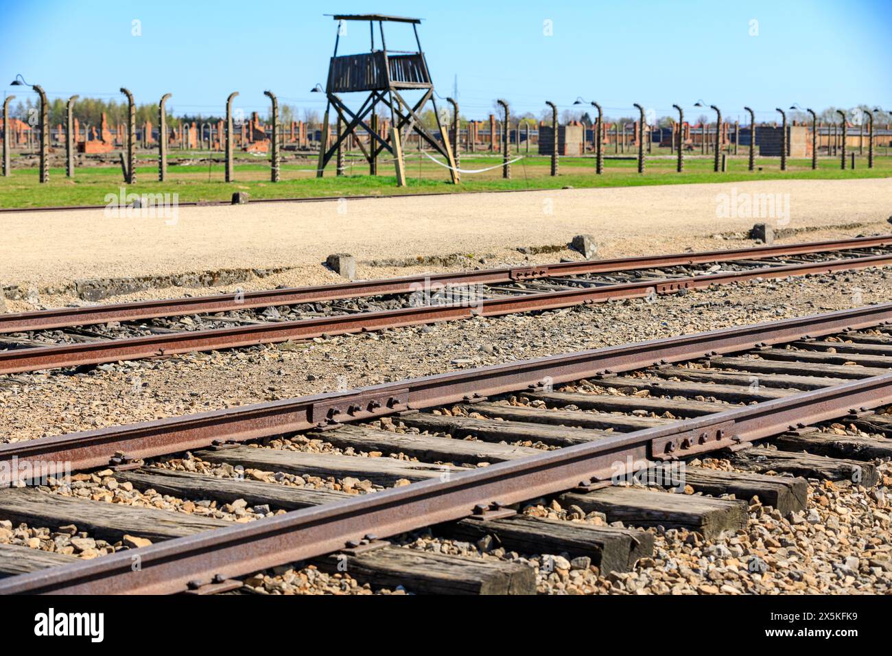 Polen, Oswiecim, Auschwitz-Birkenau. WWll, Camp Railroad. Stockfoto