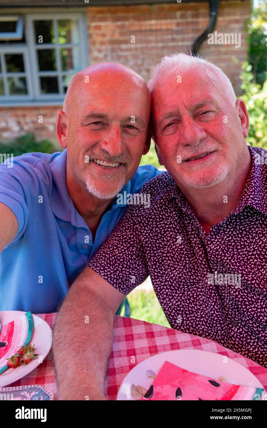 Porträt eines älteren männlichen Paares Stockfoto